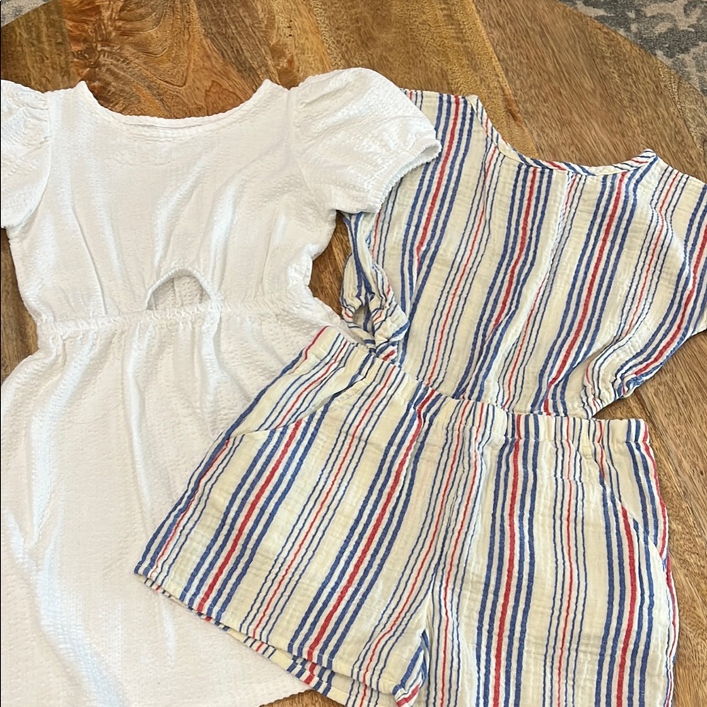 Zara White and Red Jumpsuit for Casual Summer Wear